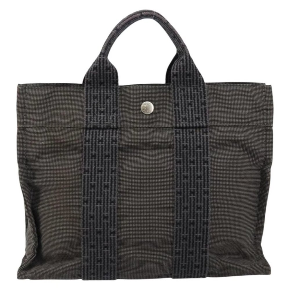 HERMES Her Line PM Tote Bag Canvas Gray Auth - Picture 3 of 15